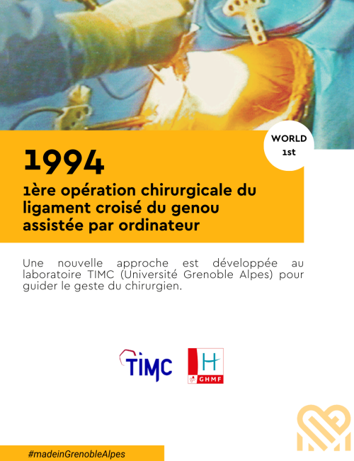 1994 : 1ère mondiale, opération chirurgicale du ligament croisé du genou assistée par ordinateur