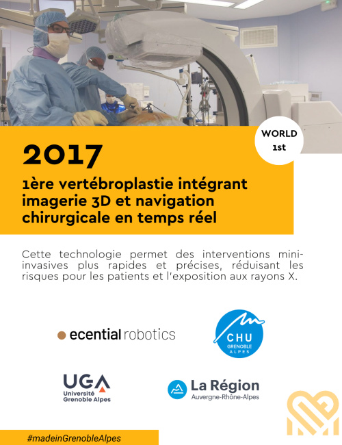 2017 : 1ère vertébroplastie intégrant imagerie 3D et navigation chirurgicale en temps réel.