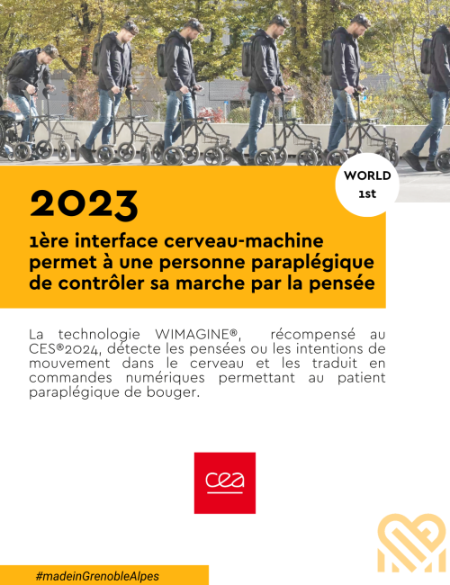 2023 1ère interface cerveau-machine permet à une personne paraplégique de contrôler sa marche par la pensée