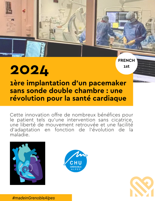 2024 - 1ère implantation d’un pacemaker sans sonde double chambre une révolution pour la santé cardiaque​